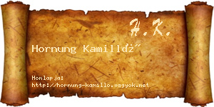 Hornung Kamilló névjegykártya